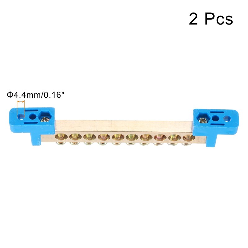 sourcing map 2 Pcs 10 Positions Bridge Design Terminal Bus