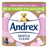 Andrex Gentle Clean Toilet Rolls - 4 Toilet Roll Pack