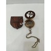 Nautical Sundial Compass Antique Vintage Style with Leather Box and