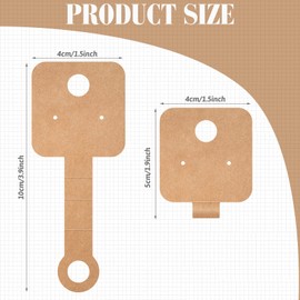 500 Pcs Necklace Display Cards Self-Adherent Jewelry Packaging Card Kraft Keychain Display Card Hanging Bracelet Card Holder for Choker Earring Hairband Displaying Small Business Supplies