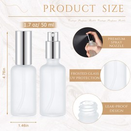 Roshtia 30 Pcs 1.69 oz/ 50 ml Silver Glass Spray Bottle Refillable Perfume Atomizer Clear Decorative Empty Bottles with Fine Mist Sprayer Pump for Face Body Travel