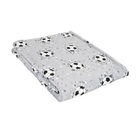Bedlam - Football Fleece Blanket (120 x 150cm) - Reversible Print - Super Soft & Cosy Fleece Throw with Football - Football Blanket in Grey - Football Bedroom Accessories - Football Throw Blanket