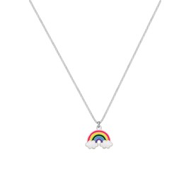 Elli Children's Necklace Rainbow Cloud Pendant with Enamel Colourful in 925 Sterling Silver, enamel, None