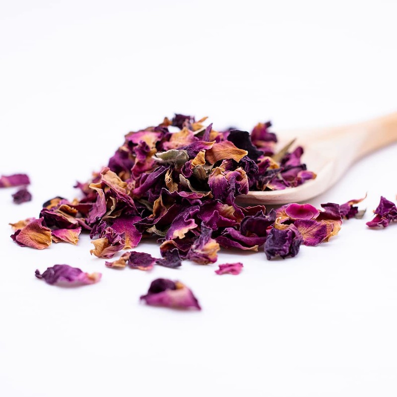 MagJo Naturals Red Rose Petals, Dried, Culinary Grade A, Harvested