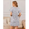 Ekouaer Womens Cotton Nightgowns Soft Short Sleeve Sleep Shirts Printed