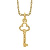 14K Solid Yellow Gold Key Necklace Chain Pendant Charm 24mm