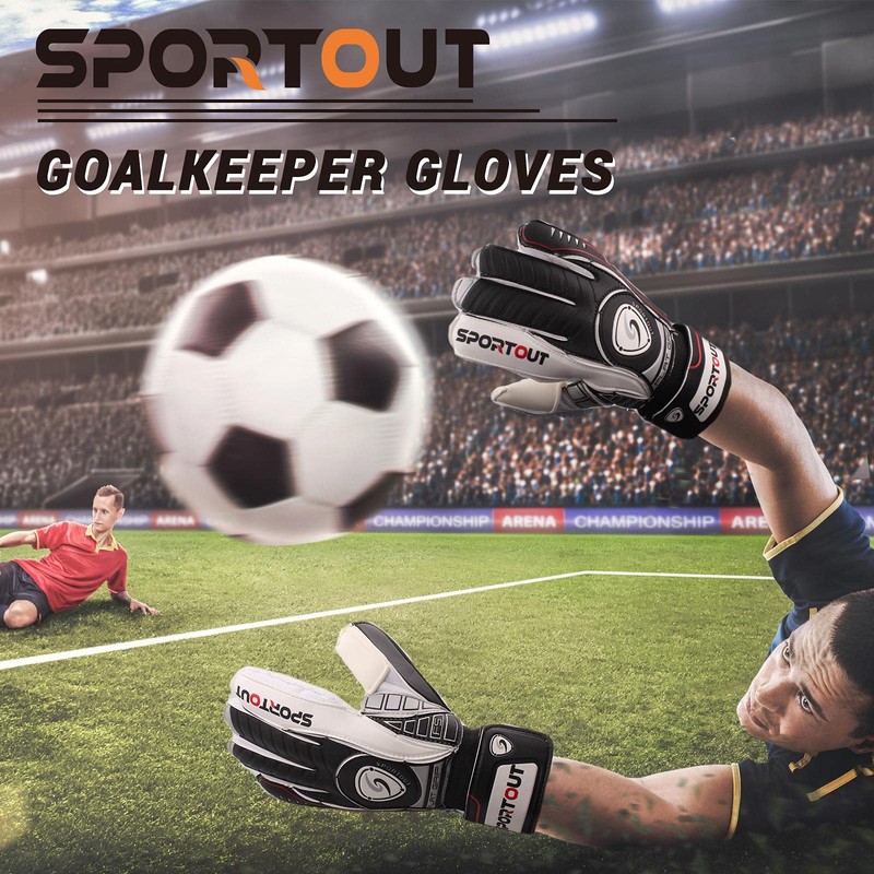 SPORTOUT Goalkeeper Gloves,Goalie gloves,Football gloves, Strong Grip for The Toughest