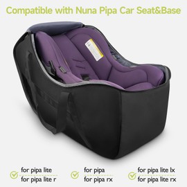 YOREPEK Infant Car Seat Travel Bag Compatible with All Nuna Pipa Car Seat and Base, for Doona Car Seat without Base, Padded Carseat Cover for Airplane Travel, Car Seat Bags for Air Travel, All Black
