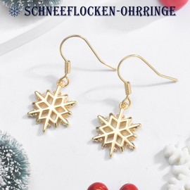 wynn's Snowflake Earrings, Snowflake Earrings, Christmas Earrings for Women, Girls, Children for Christmas, Silver/Gold, Copper, No Gemstone
