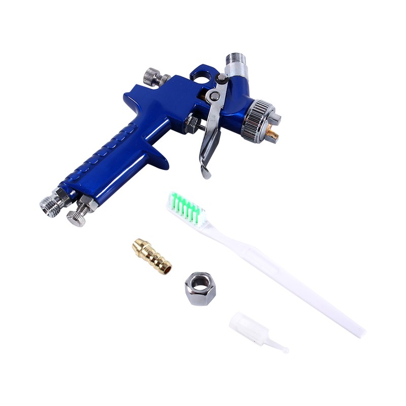 Blue Gravity Feed HVLP Mini Air Paint Spray Gun Low