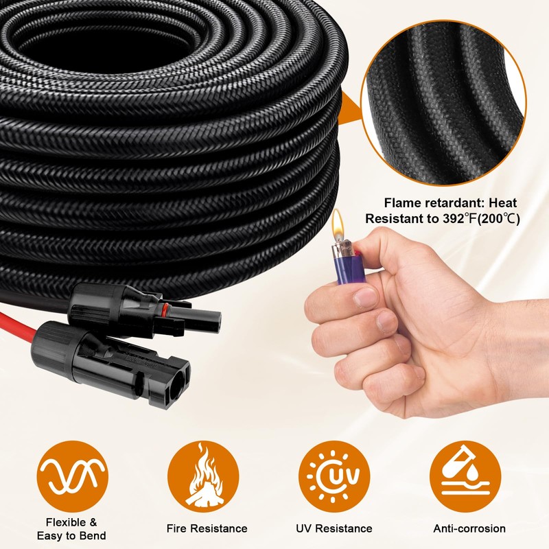 MOOKEERF Solar to XT60i Cable - 10AWG 30FT Solar Panel