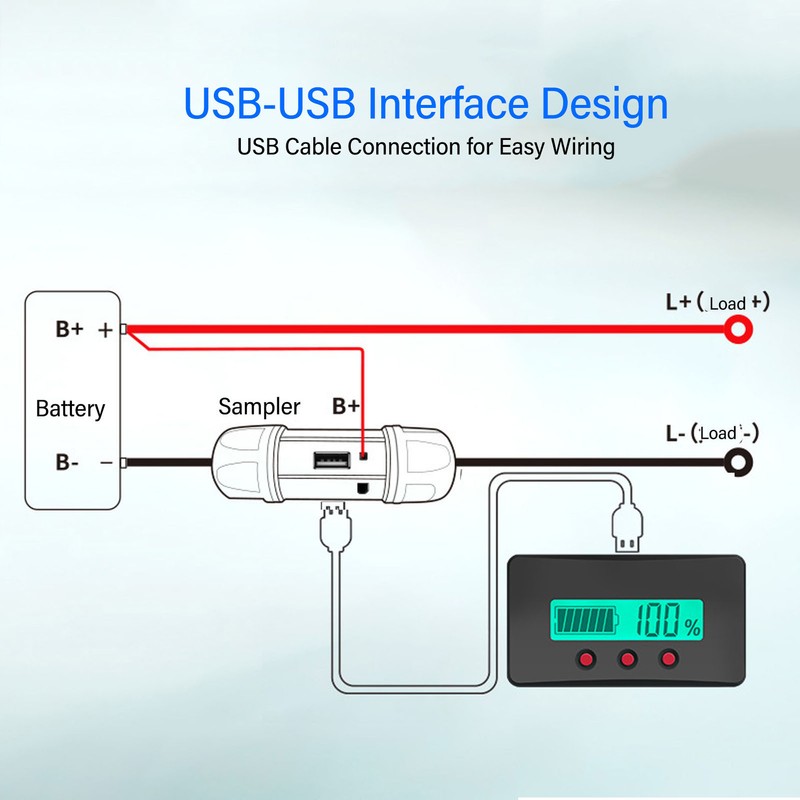 Battery Monitor Meter High Accuracy Voltmeter Ammeter Universal Battery Capacity