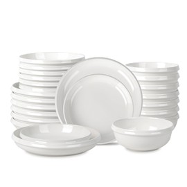 Stone Lain Verso 24-Piece Dinnerware Set Porcelain, White
