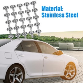 A ABSOPRO Car Bumper Fender Washer Bolt M6x20mm Engine Bay Dress Up Kit Car Modified Hex Fasteners Stainless Steel Gray (Set of 25)