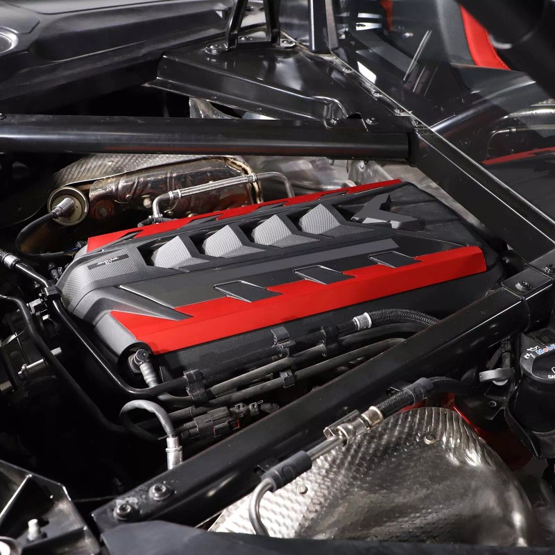 cartiangous Red Steel Engine Hood Side Edge Protective Panel Trim