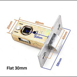 TOOLSTAR Stainless Steel Tubular Flat 30mm Backset Bathroom Turn Signal Latch for Lever Handle No Screws