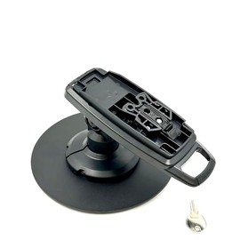 Discount Credit Card Supply Ingenico Lane/3000/7000/8000 3" Latch and Key Lock Compact Pole Mount Terminal Stand with Round Freestanding Mobility Base Plate