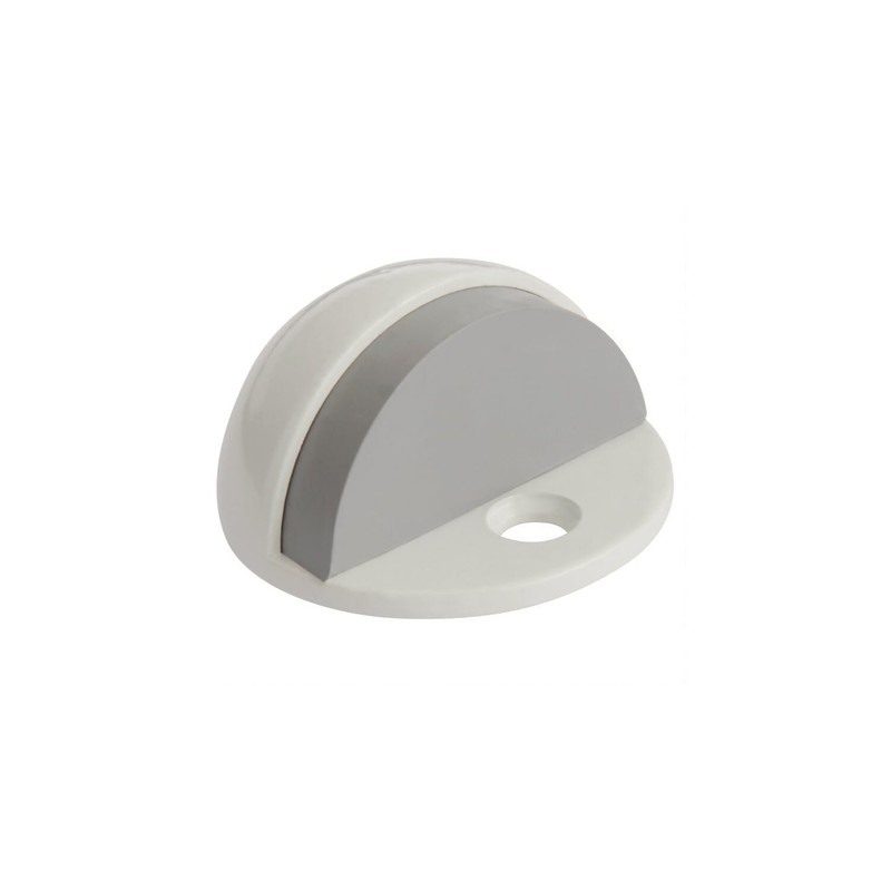 Dome Door Stop Wall Protectors with Rubber Stopper – White