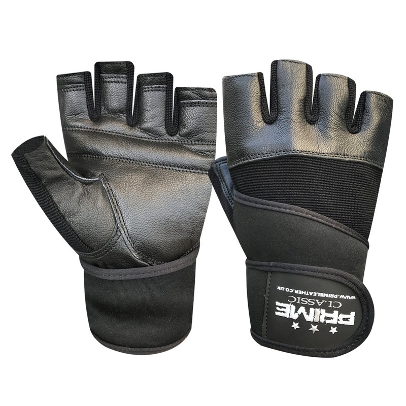 Prime fingerless workout gym weight training bodybuilding foam padded leather