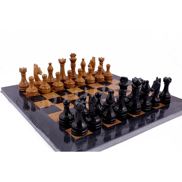 Original Handmade Marble Chess Set by RADICALn - 15" Black