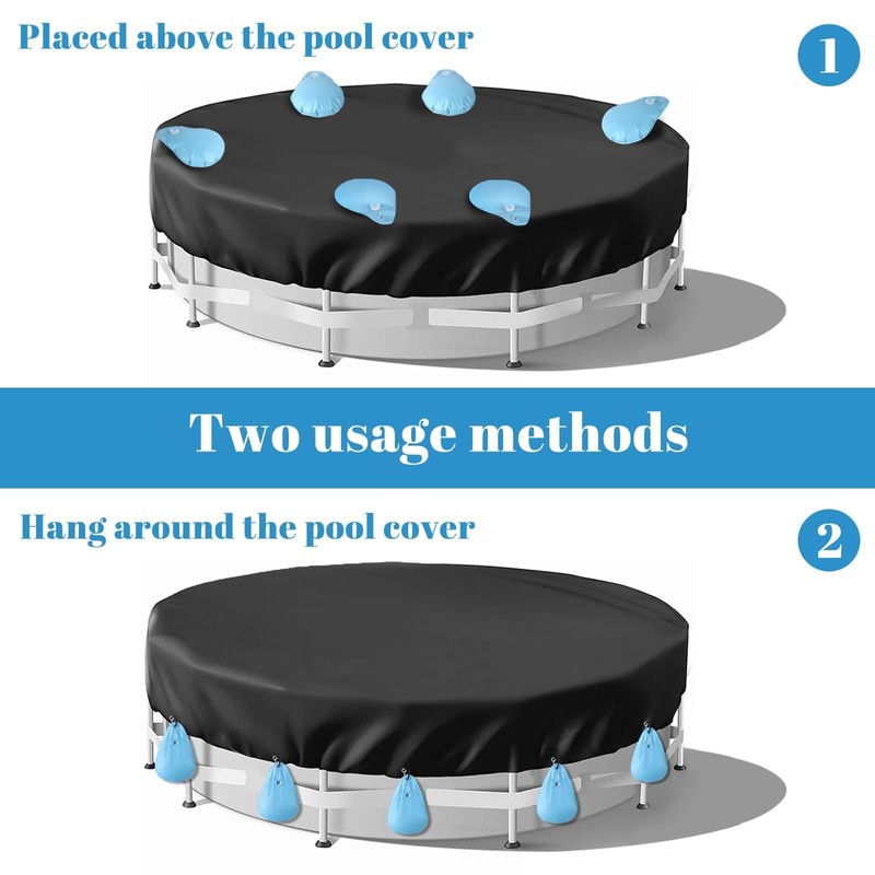 Pool Cover Weights Water Bag, Pack of 8 Thickened Pool
