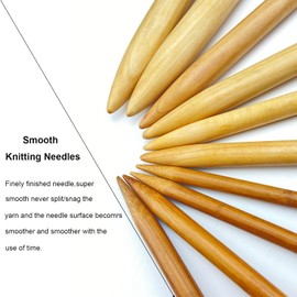 Weabetfu Bamboo Knitting Needle Straight Single Pointed 10-inch Length Knitting Needles for Handmade DIY Knitting,US Size 7(4.5mm)