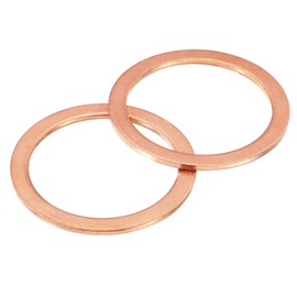 sourcing map 5Pcs M30 Flat Washer, Copper 30mm ID x 38mm OD x 1.5mm Thick for Bolt Screw, Factories Repair, Kitchens, Shops, and Outdoor Construction