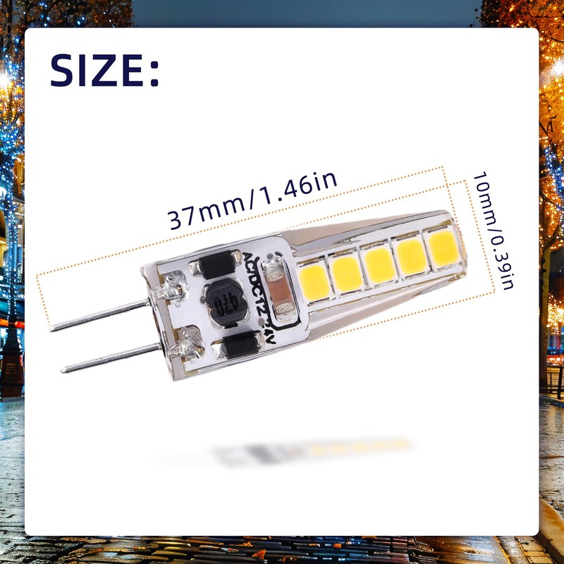 Flylin 10Pcs G4 LED Light Bulbs, 2W Dimmable Bi-pin G4