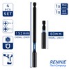 4 Piece Rennie Tool Magnetic 60mm and 152mm Professional Impact