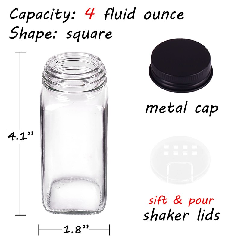 Churboro 36 Spice Jars with 547 Labels- Glass Spice Jars