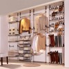 vidaXL Aluminum Telescopic Wardrobe System, Adjustable Closet Organizer with Shelves,