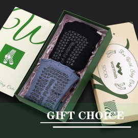 WARMVIN Toeless Pilates Crew Socks With Grips for women, Non Slip Sticky Grippy Yoga Socks for Barre, Dance, Pilates Gifts (2 Pairs, Blue/Black)