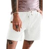 JMIERR Men's Waffle Shorts Summer Leisure Stretch Elastic Waist with