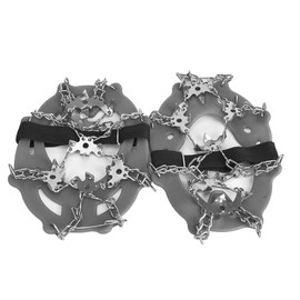 1 Pair Universal 19 Teeth Anti Slip Ice Cleat Shoe Grips Spikes Cleats Crampons for Hiking Climbinggray