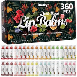 Dmsky Bálsamo Labial a Granel - Paquete Surtido de Frutas, Hidratante para Hombres, Mujeres, Niños - 0.15 Oz, 360 Unidades