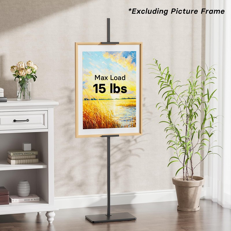 Adjustable Floor Easel Stand, Holds Frames Up to 64"