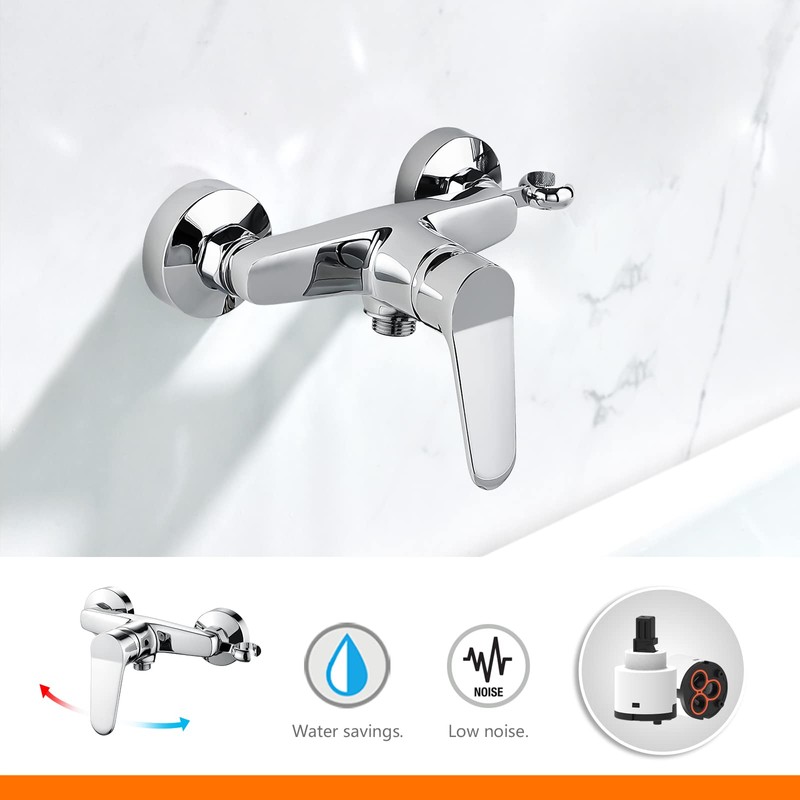 Ibergrif Shower Mixer Valve Wall Mounted, Shower Faucet Single Lever