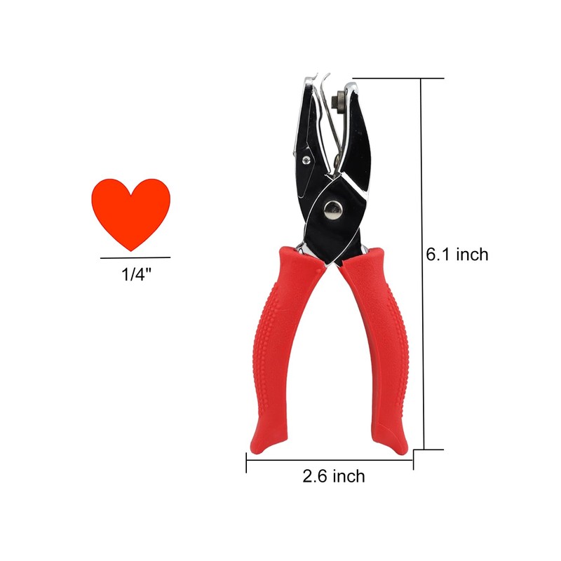 Aacehlh Hole Puncher,1/4 Inch Diameter of Heart Shape Hole,Handheld Single