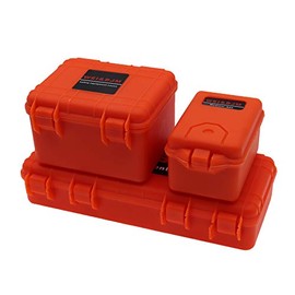 REhobby 3Pcs 1/10 Mini Toolbox Trunk Decoration Accessories for 1:10 RC Crawler Car Traxxas Trx4 Axial Scx10 90046 CC01 D90 D110 (Orange)