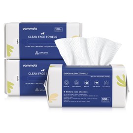 vammots Disposable Face Towels,Biodegradable Ultra Soft Washcloths for Sensitive Skin,Suitable for Facial Cleansing,Skin care and Makeup Removal,Lint-free,Trave,Daily Cleansing,300 Count