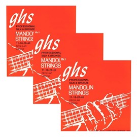 GHS Strings Mandolin Silk & Bronze 11-40 LSB250, Pack of 3