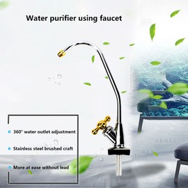 CGPOCMWGX 2 Points Water Purifier 360°Rotation Zinc Alloy Kitchen Small Wine Glass Direct Drinking Tap, Household Water Purifier Accessories Kitchen Sink Faucets