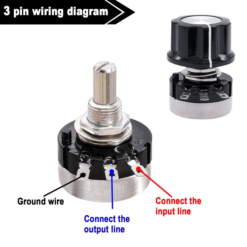 Taiss/2pcs RV24YN20S Potentiometer 100 ohm Single Turn Carbon Film Rotary