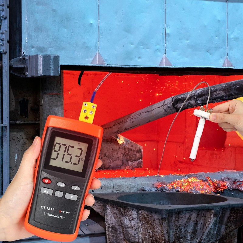 Relaxweex Kiln Thermometer Full Range High Temperature Pyrometer K-Type Thermocouple