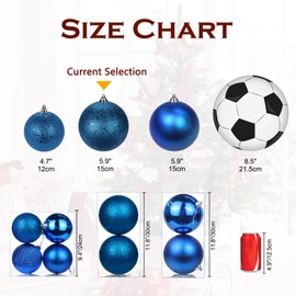 15 cm Christmas Bauble, 2 Pieces, Large Christmas Tree Bauble, Plastic Ornaments Christmas Decoration, Christmas Tree Decoration Baubles