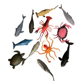 Plastic Sea Life Ocean Fish Set of 12 Animals 4 inches Colorful!