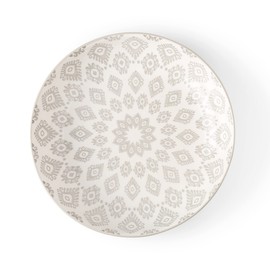 Signature Housewares 26 OZ Shallow Dinner Bowls/Deep Plates Perfect for Spaghetti and Salads - Set of 4 - Large Ceramic Bowls - Colorful Pasta Bowls - Set of 4, Multi-tone Neutral