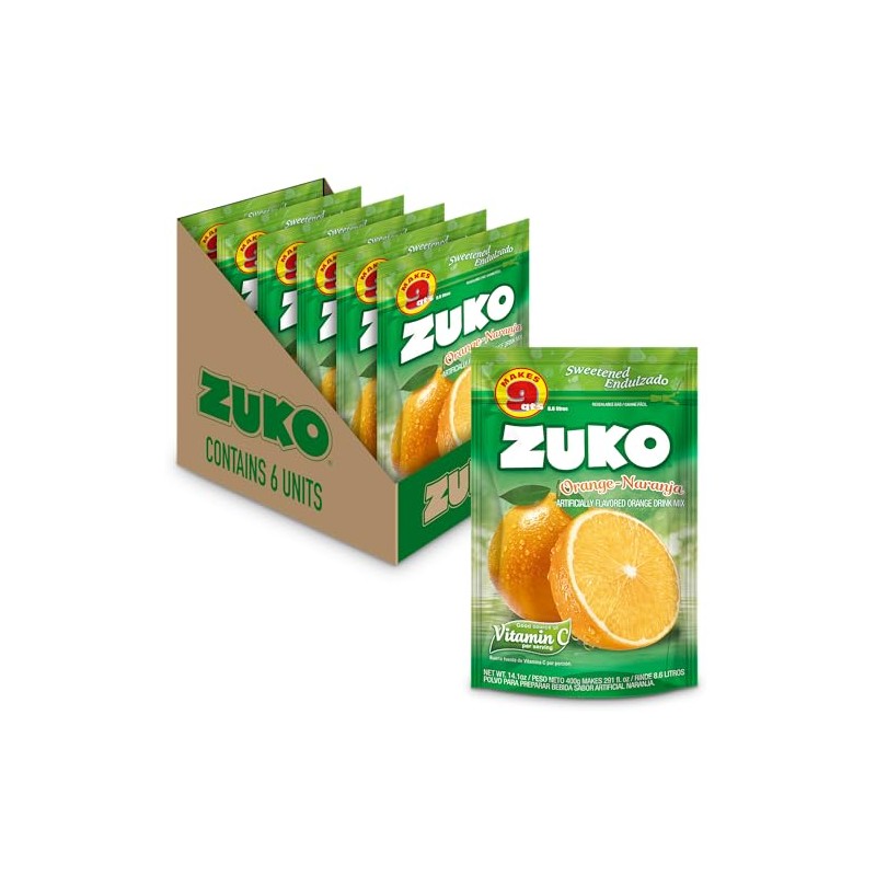 Zuko Orange Instant Powder Drink Family Pack, 14.1 oz, Pack