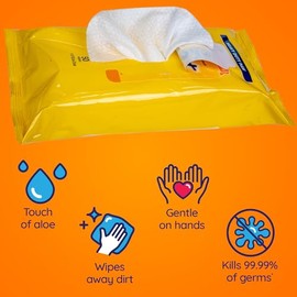 Wet Ones for Pets Antibacterial Heavy Duty Dog Paw Wipes with Tropical Splash Scent - Kills 99.99% of Germs, Thick Durable Disposable Paw Wipes for Dogs, 50 Count