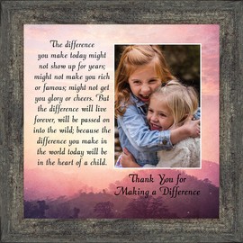 Crossroads Home Décor Teacher Gifts to Say Thank you, You Make a Difference Quote Thanking Those Who Work with Children, Teacher Appreciation Gifts, 6394BW
